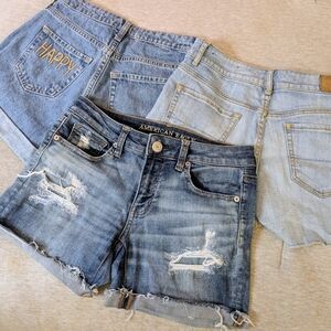 American Eagle And Wild Fable Bundle Lot Of 3 Pairs Jean Shorts Size 2